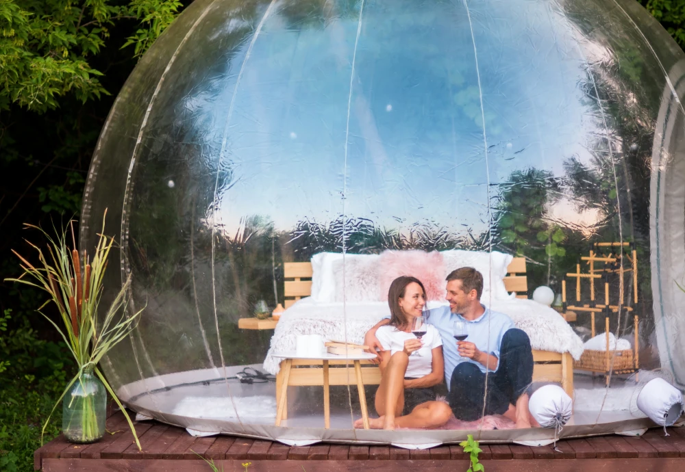 pvc transparent bubble tent with led lighting